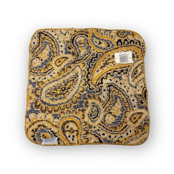 Vintage Fieldcrest Royal Velvet Bath Towel & Washcloth Set Paisley Holiday Gold - Picture 9 of 14
